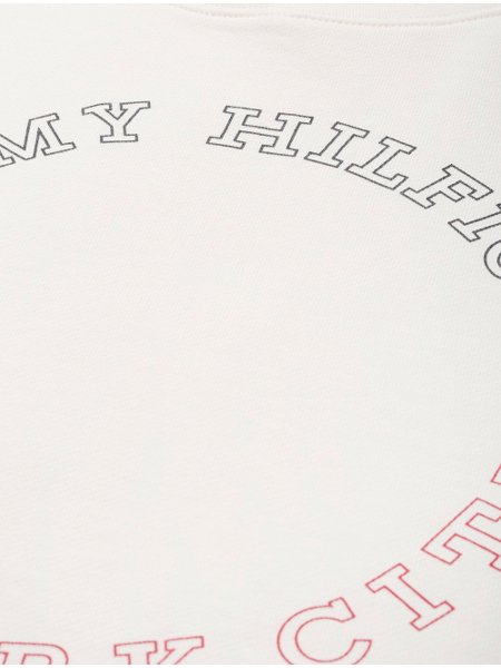 Moletom Tommy Hilfiger Masculino Crewneck Monotype Roundall Off-White