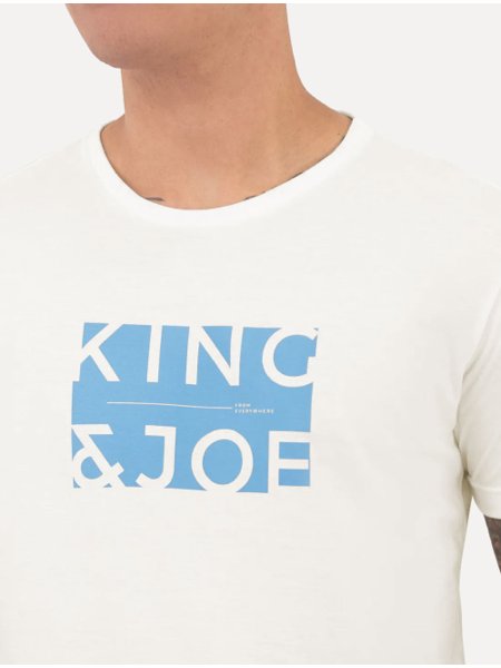 Camiseta King & Joe Masculina Logomania Blue Block Off-White