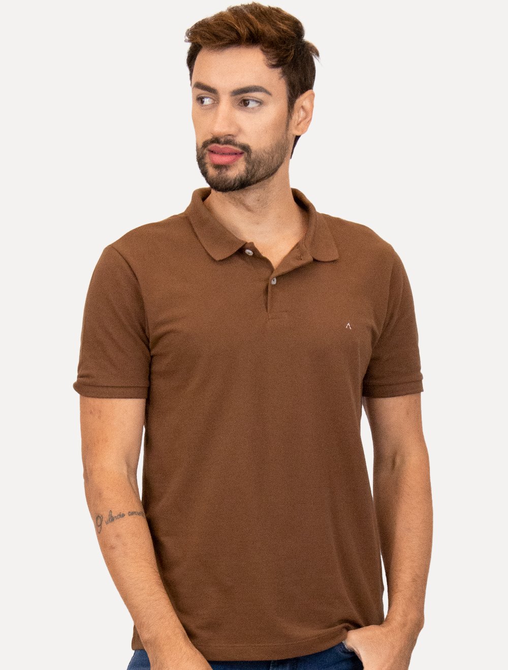 Polo Aramis Masculina Basic Piquet Marrom | Secret Outlet