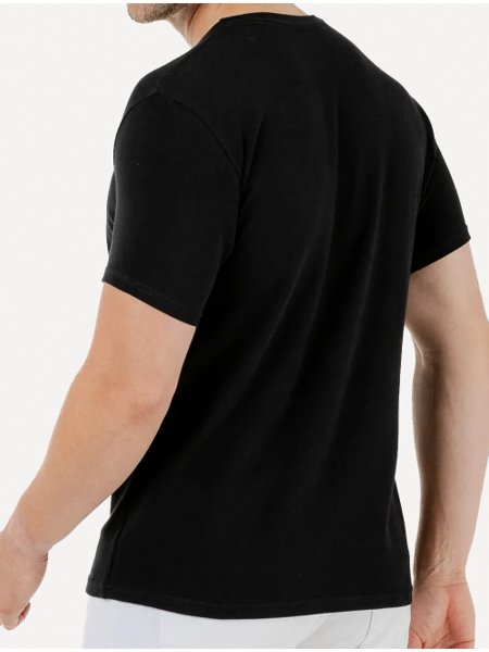 Camiseta King & Joe Masculina Slim Logomania Preta