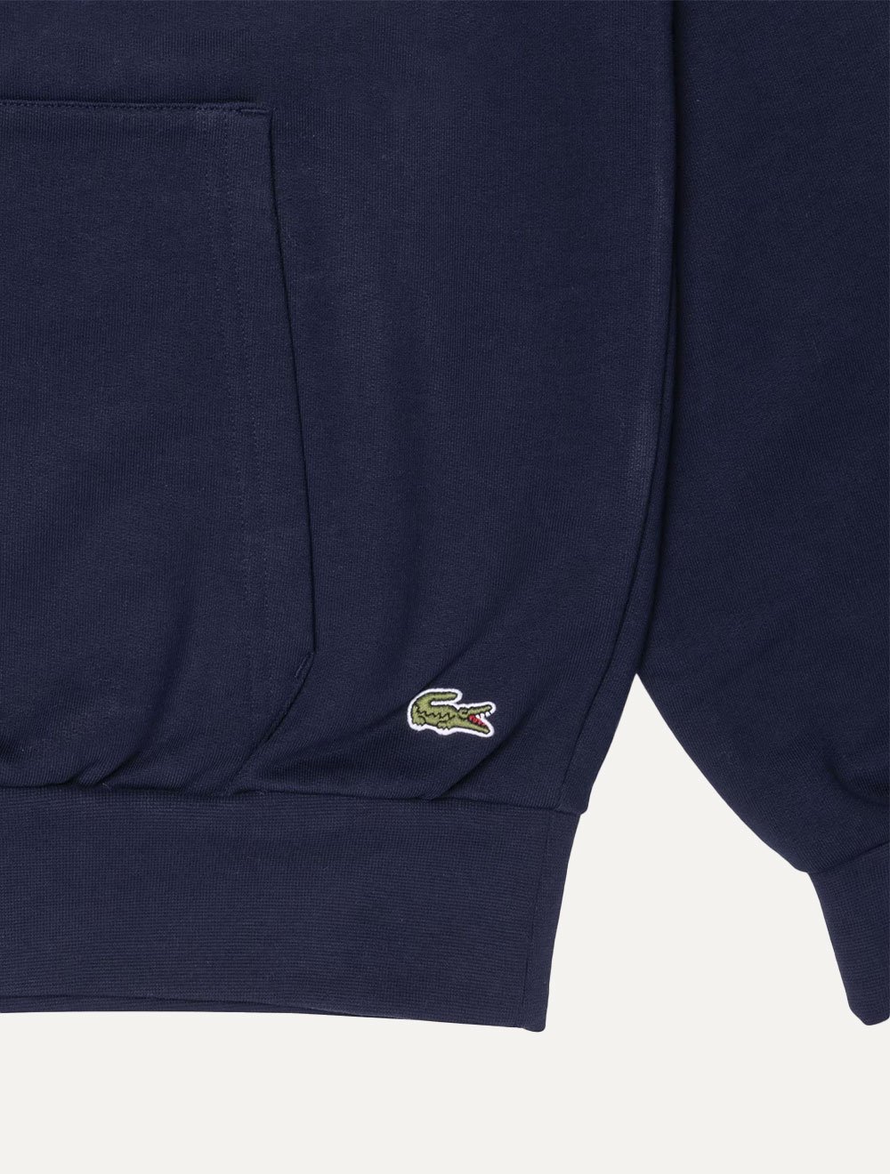 Moletom Lacoste Masculino Hoodie Classic Fit Cotton Fleece Logo Azul Marinho
