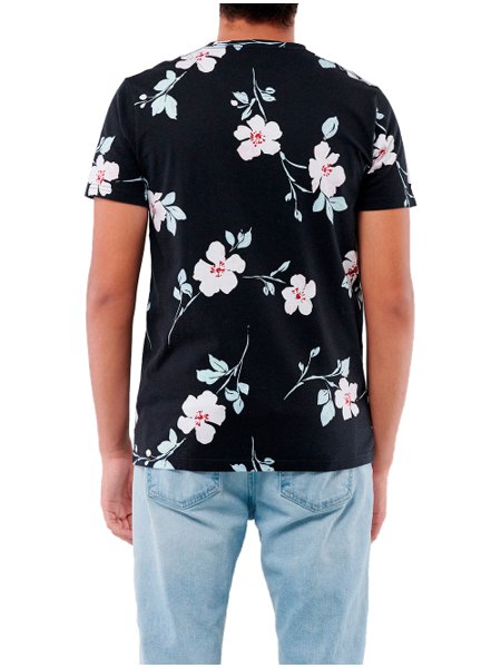 Camiseta Hollister Masculina Must-Have Floral Preta