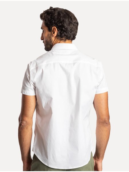 Camisa Sergio K Masculina Manga Curta Elastano Branca
