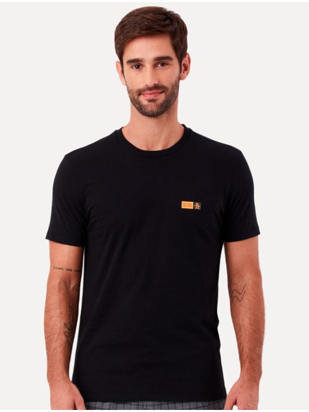 Camiseta Original Penguin Masculina Slim Rubber Logo Preta