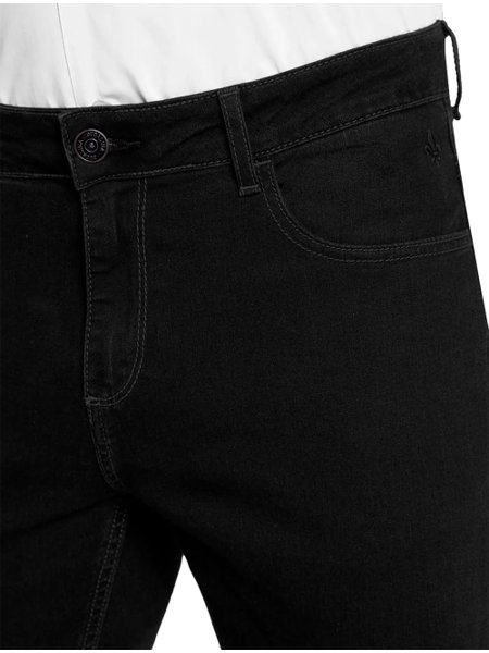 Calça Dudalina Jeans Masculina Regular Stretch Concept Five Pockets Preta