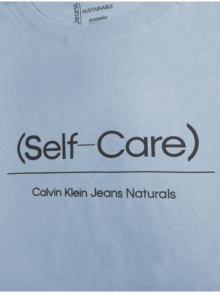 Camiseta Calvin Klein Jeans Masculina Self-Care Azul Claro