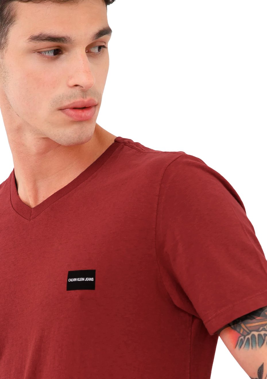 camisa calvin klein gola v