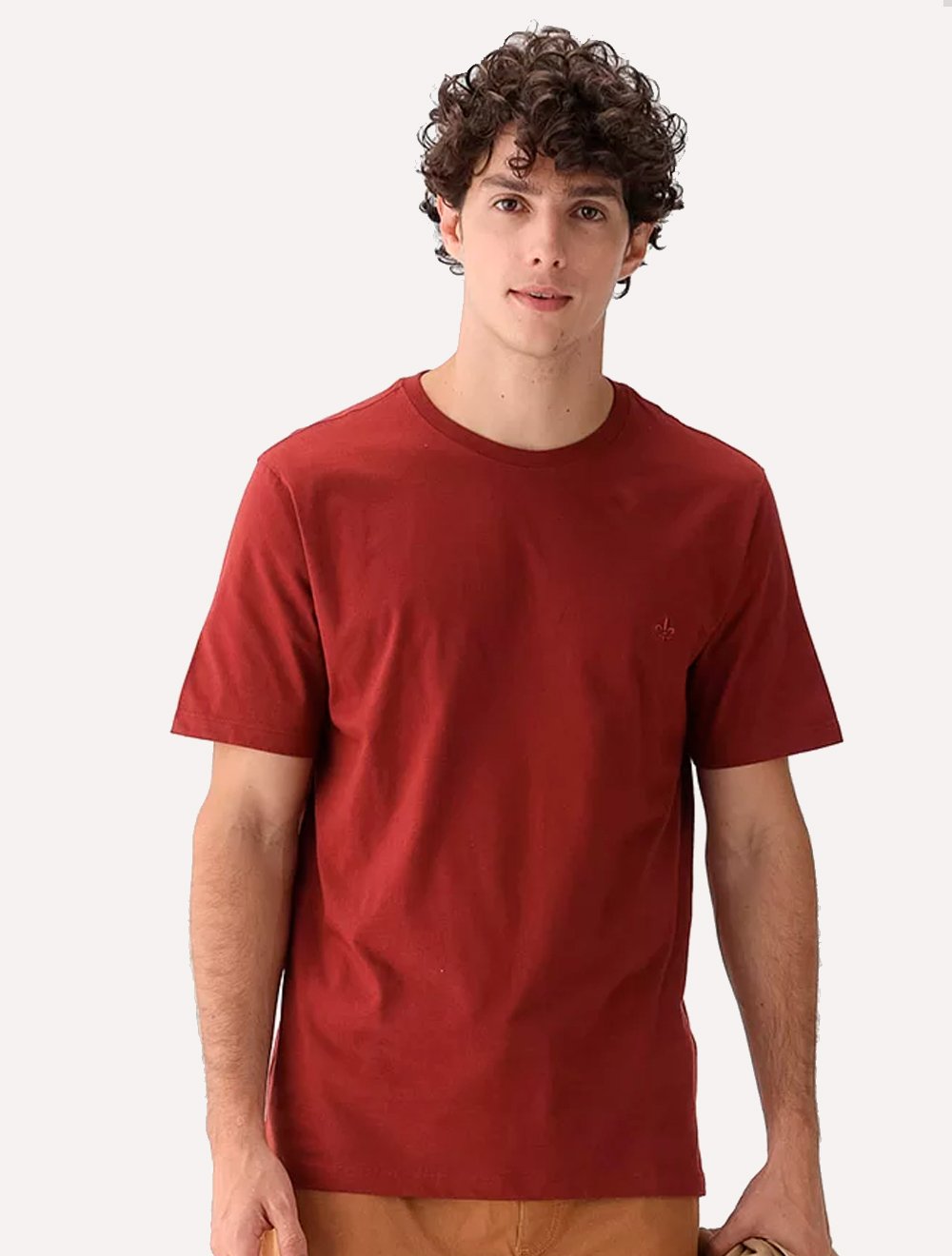 Camiseta Dudalina Masculina Essentials Modal Logo Terracota