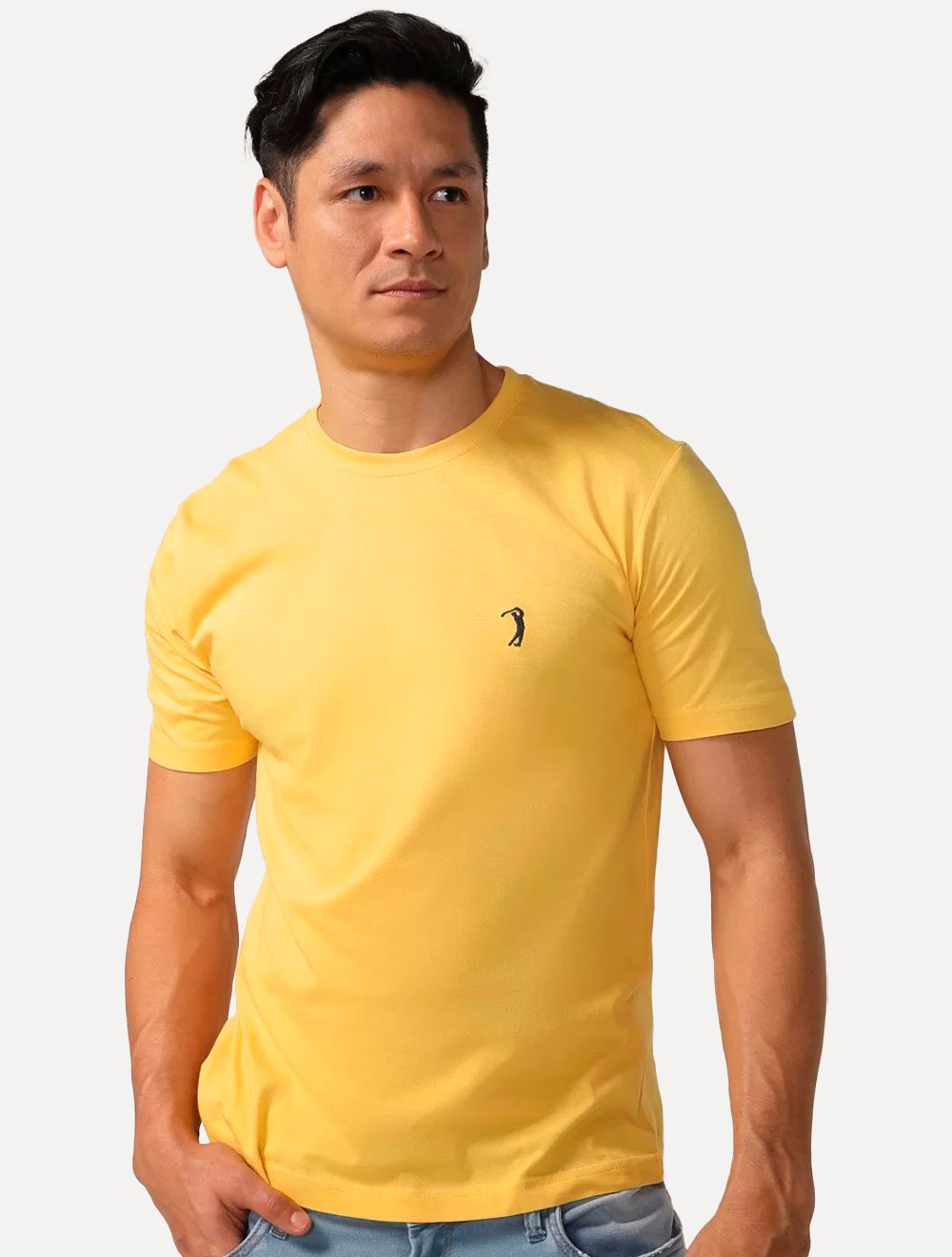 Camiseta Aleatory Masculina Dark Grey Icon Amarela