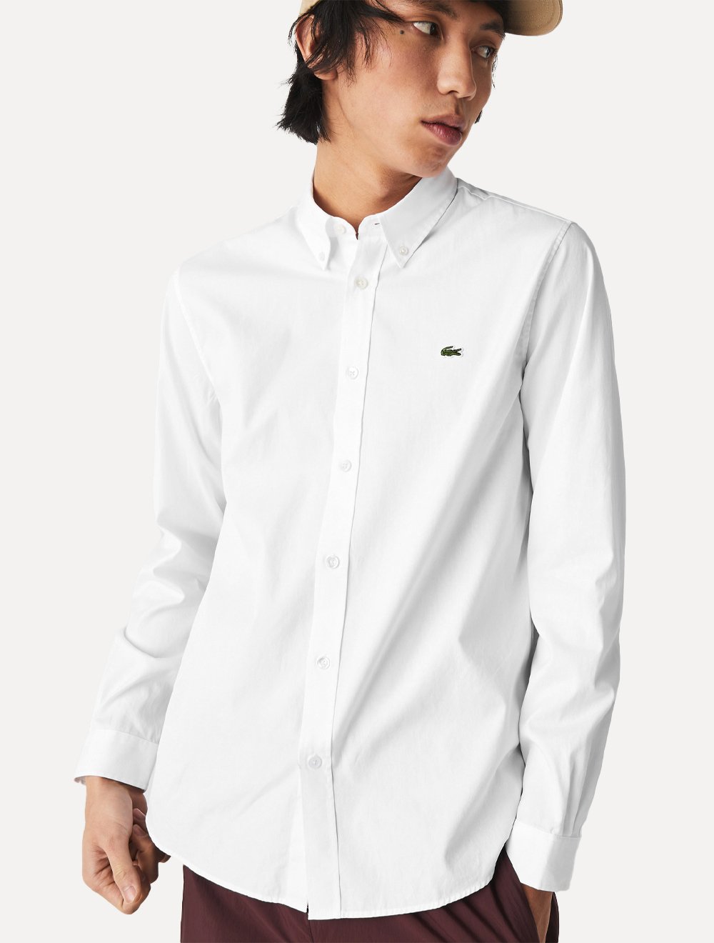 Camisa Lacoste Masculina Regular Premium Cotton Branca