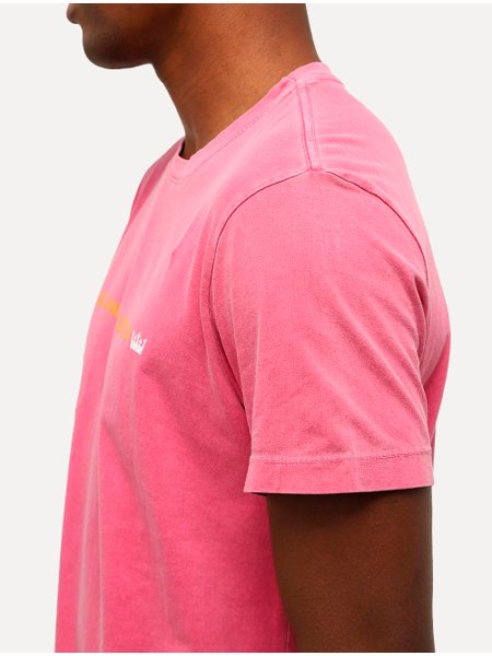 Camiseta Osklen Masculina Slim Stone Leblon Rosa