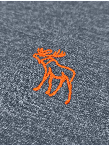Camiseta Abercrombie Masculina Outline Orange Icon Azul Marinho Mescla