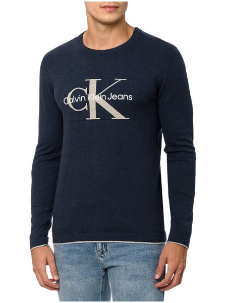 Calvin Klein Jeans CORE MONOGRAM REGULAR TEE Branco - Entrega gratuita