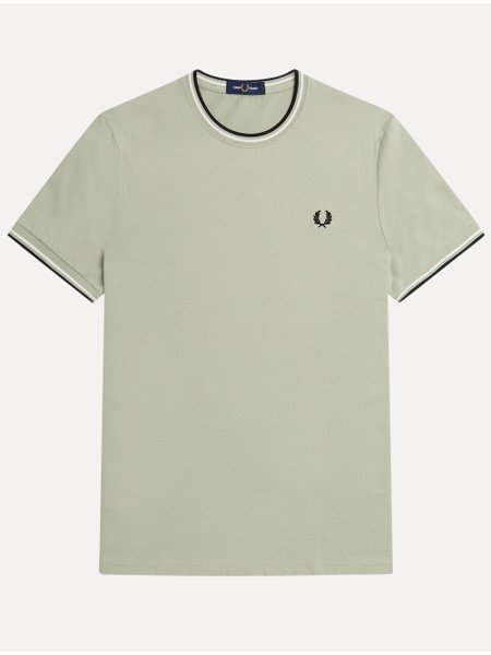 Camiseta Fred Perry Masculina Regular Twin Tipped Cinza