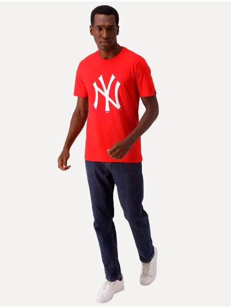 Camiseta New Era Masculina MLB New York Yankees Vermelha