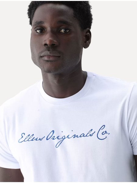 Camiseta Ellus Masculina Cotton Fine Originals Co. Script Branca