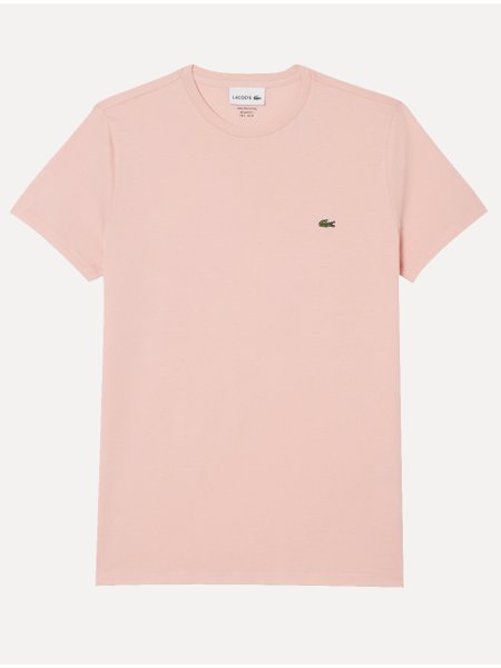 Camiseta Lacoste Masculina Jersey Pima Cotton Peach Rosa