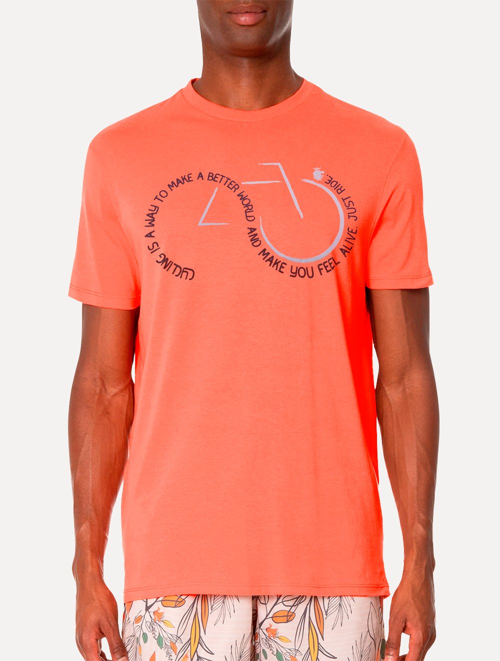 Camiseta Von der Volke Masculina Origineel Cycling Laranja Coral