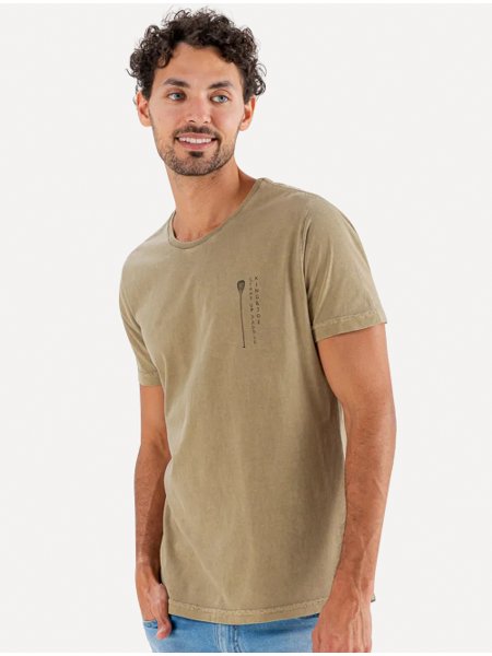 Camiseta King & Joe Masculina Slim Estonada Stand Up Verde