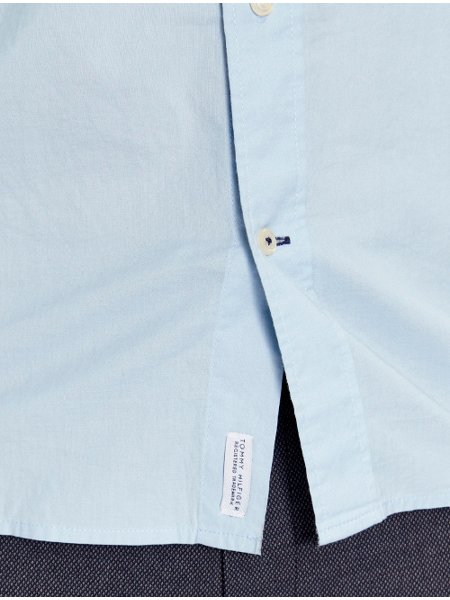 Camisa Tommy Hilfiger Masculina Regular Core Flex Poplin Azul Claro