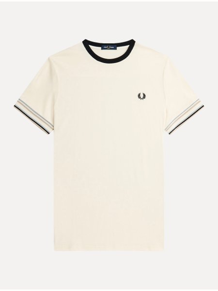 Camiseta Fred Perry Masculina Regular Piquet Bold Tipped Off-White