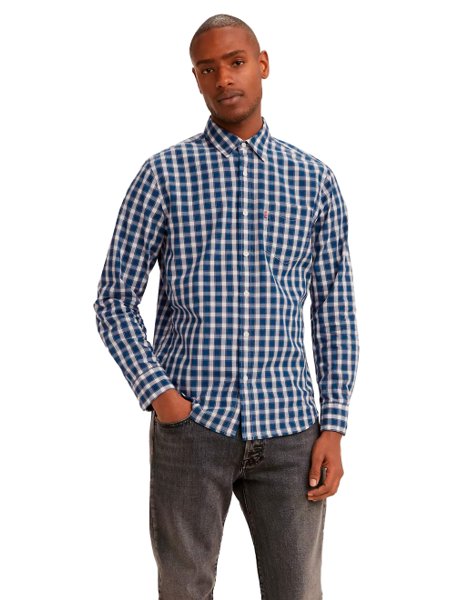 Camisa Levis Classic One Pocket Xadrez Azul E Branca Secret Outlet Camisa Levis Classic One Pocket Xadrez Azul E Branca Secret Outlet