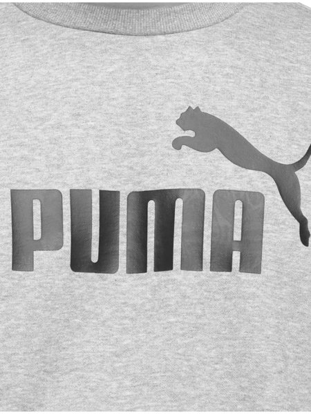 Moletom Puma Masculino Crewneck Essentials Big Logo Cinza Mescla