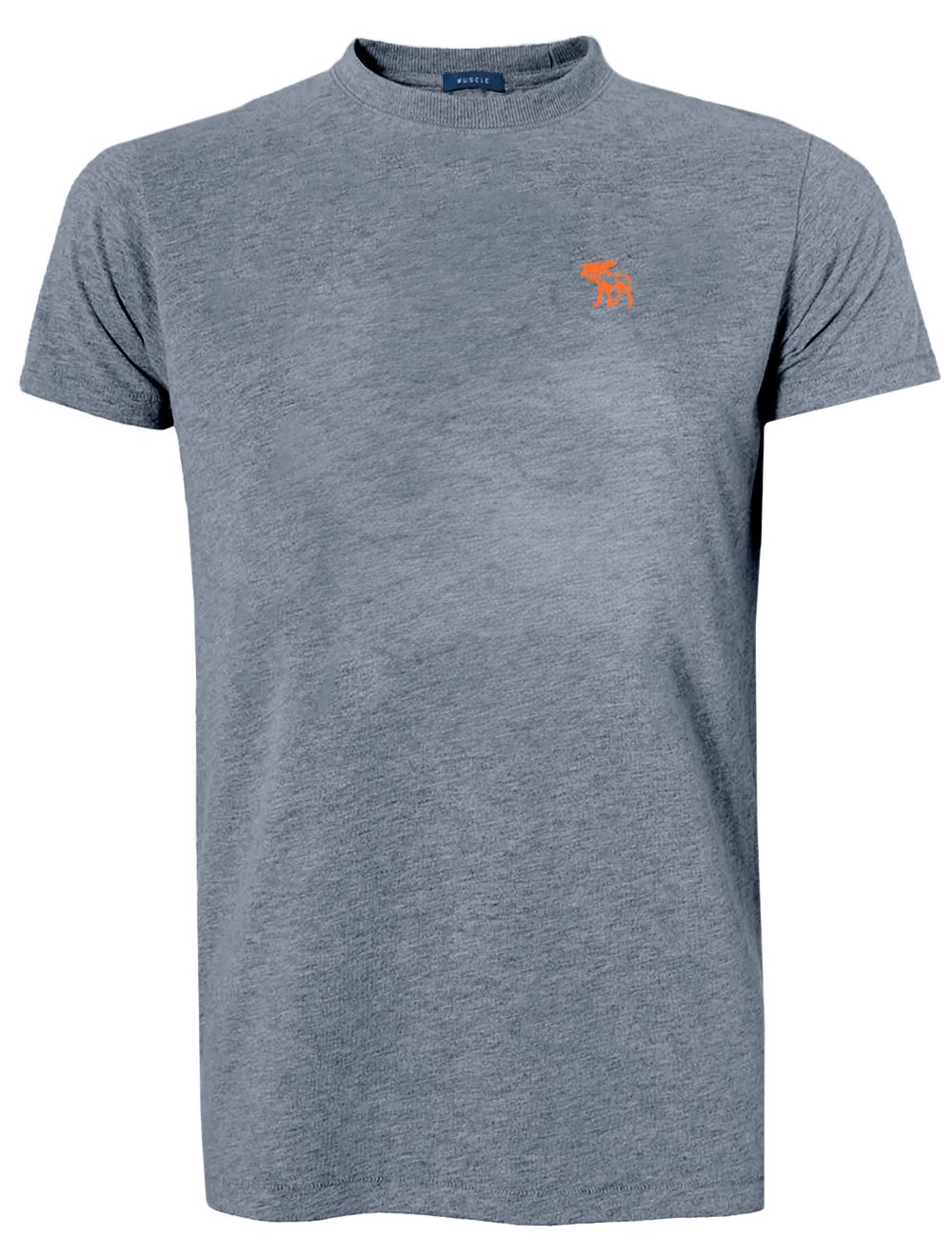 Camiseta Abercrombie Masculina Outline Orange Icon Azul Marinho Mescla