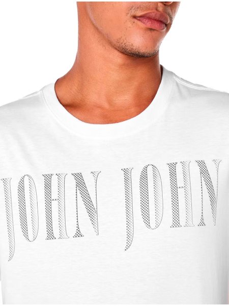 Camisa John John Masculina Fire Skull Branca 