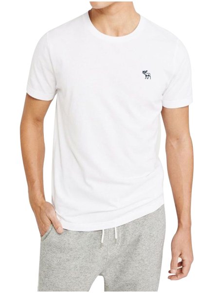Camiseta Abercrombie Masculina Outline Navy Icon Branca