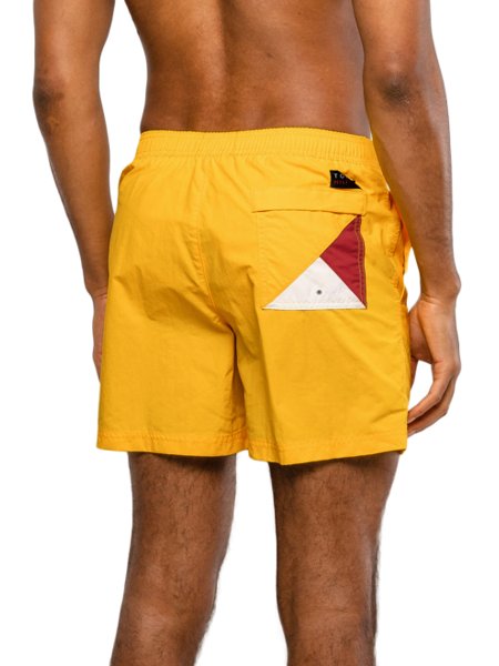 Short Tommy Hilfiger Masculino Swimwear Iconic Flag Amarelo