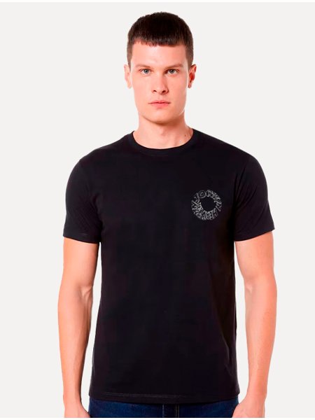 Camiseta John John Masculina Relaxed Puffed Logo Preta