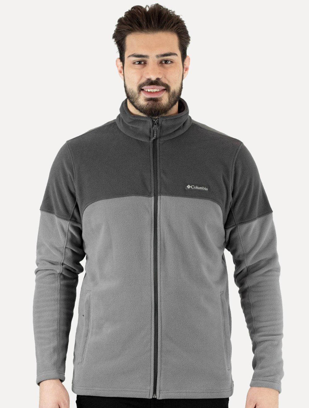 Jaqueta Columbia Masculina Fleece Basin Trail III Full Zip Grafite