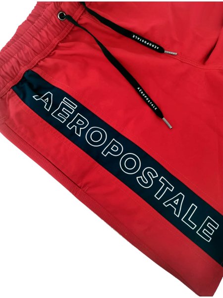 Short Aeropostale Masculino D'Água Swimwear Right Side Logo Vermelho