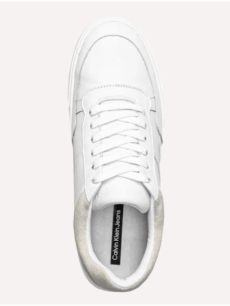 Tênis Calvin Klein Jeans Masculino Couro Sash Logo Basico Branco