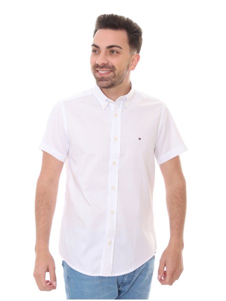 camisa social branca masculina tommy