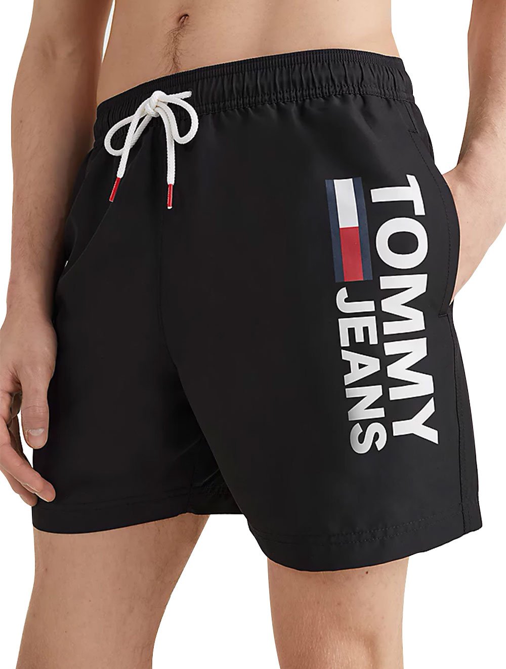 Short Tommy Hilfiger Jeans Masculino Medium Drawstring Vertical Logo Preto