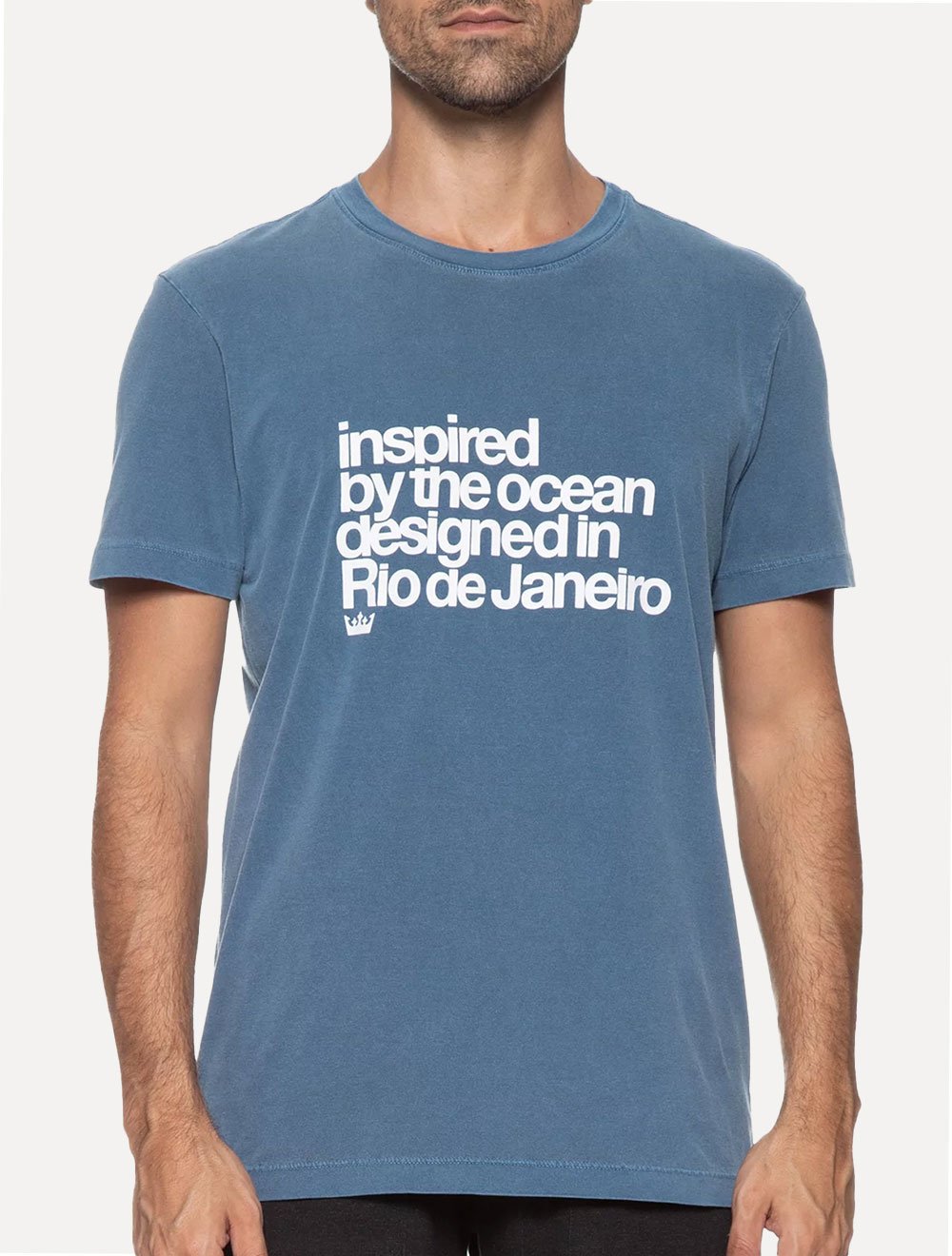 Camiseta Osklen Masculina Slim Stone Inspired By The Ocean Azul Médio