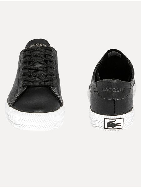 Tênis Lacoste Masculino Couro Gripshot Blk/Wht Preto