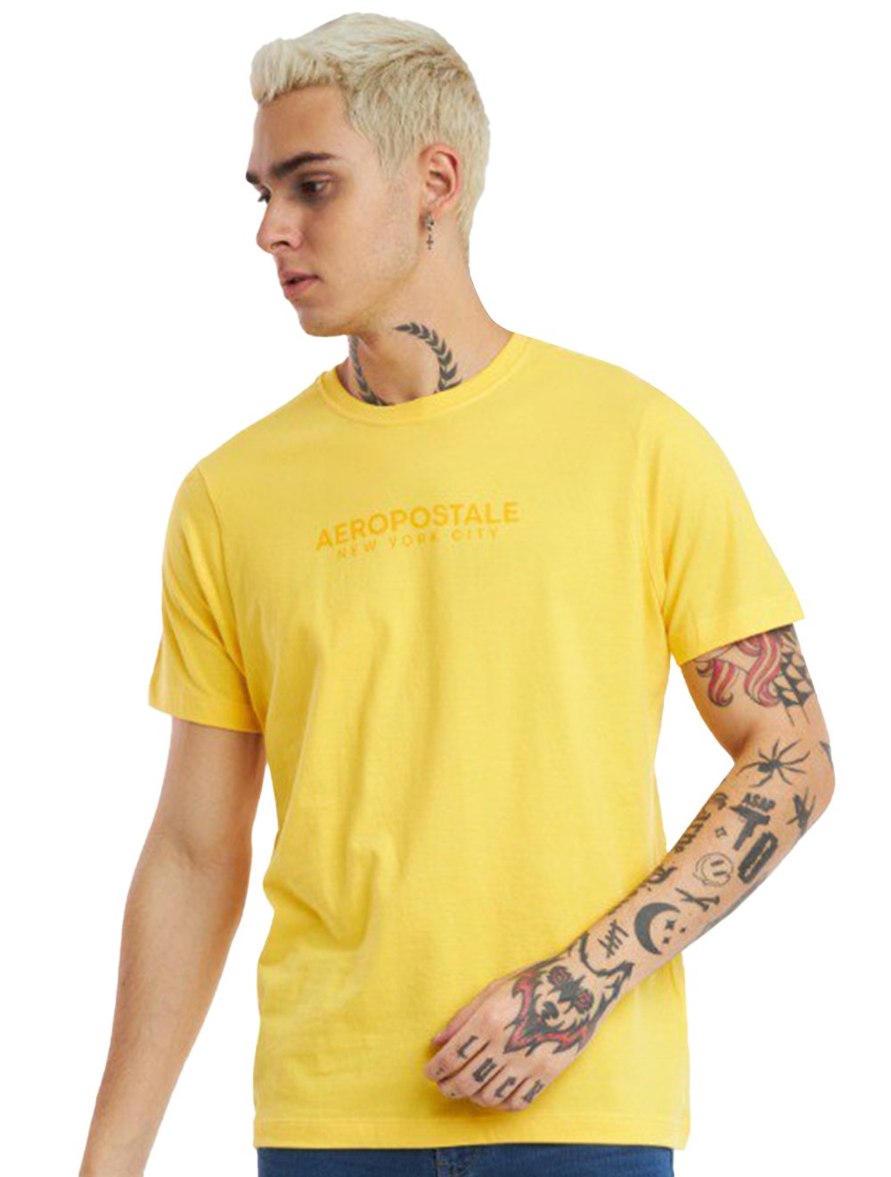 Camiseta Aeropostale Masculina Colors New York City Amarela