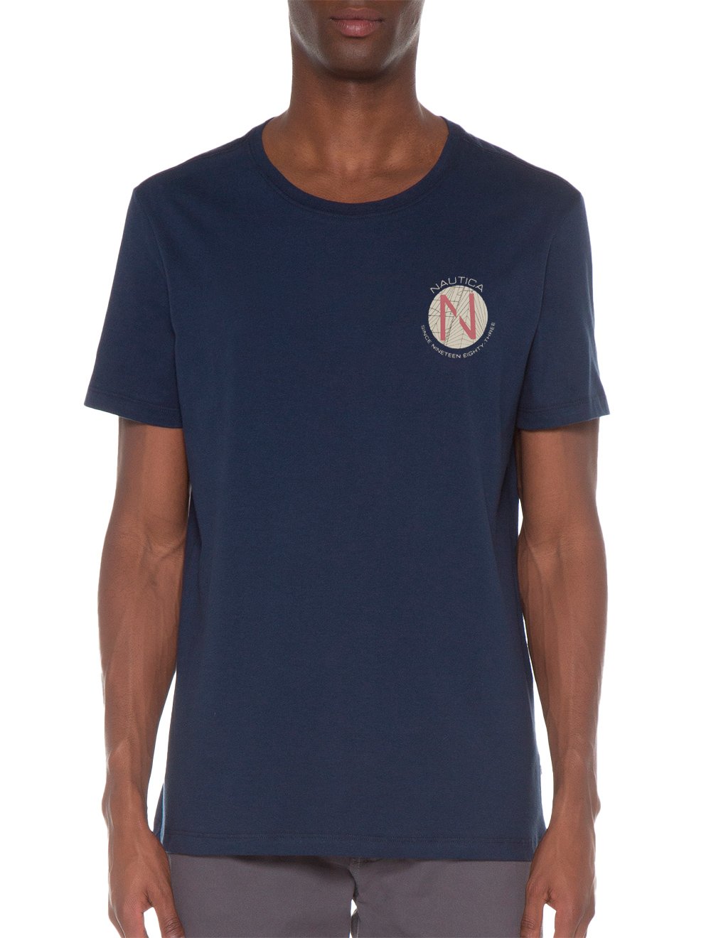 Camiseta Nautica Masculina Since 1983 Logo Azul Marinho