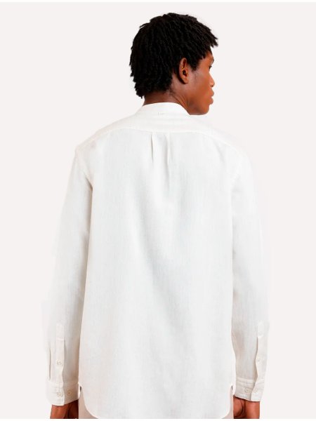 Camisa Aramis Masculina Regular Gola Padre New Linen Off-White Mescla