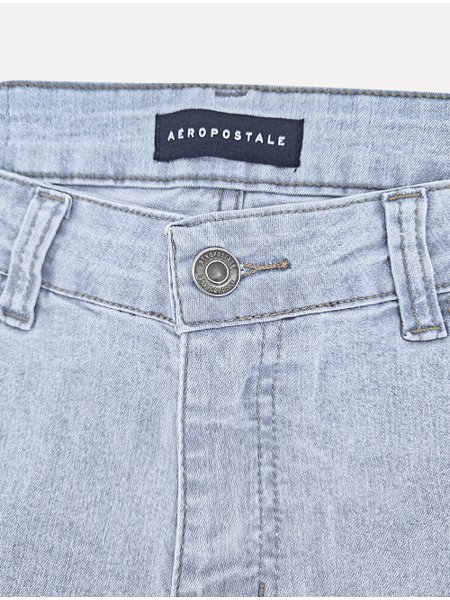 Bermuda Aeropostale Masculina Jeans Walk Azul Clara