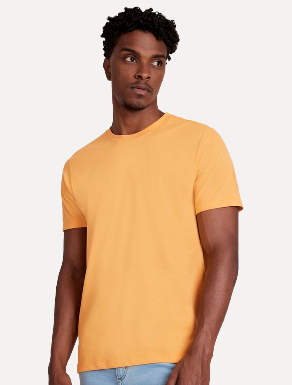 Camiseta Aramis Masculina Eco Lisa Curcuma Amarela