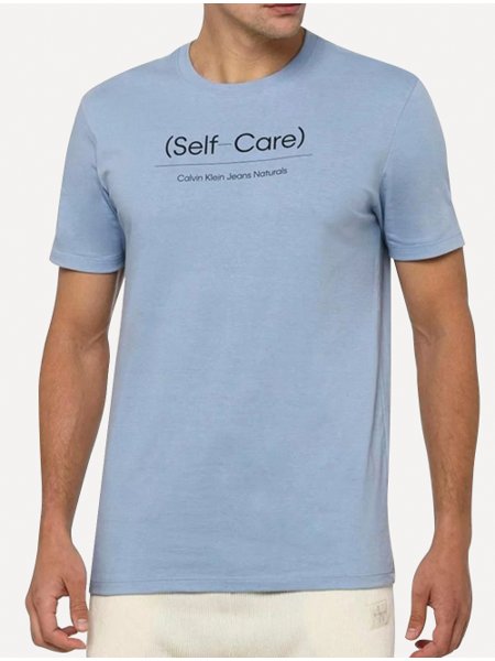 Camiseta Calvin Klein Jeans Masculina Self-Care Azul Claro