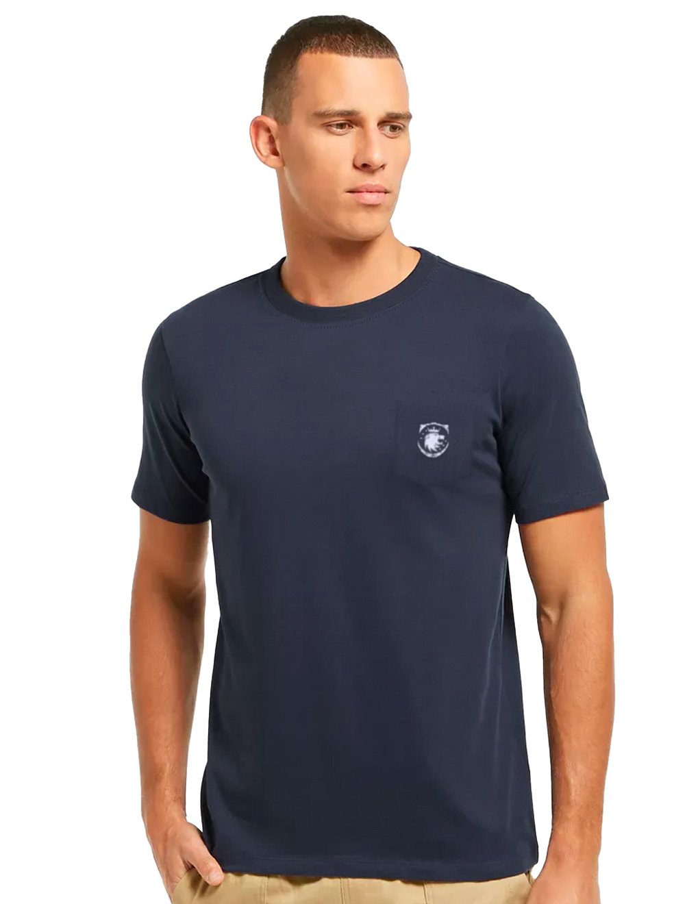 Camiseta Von der Volke Masculina Origineel Pocket Army Flame Azul Marinho