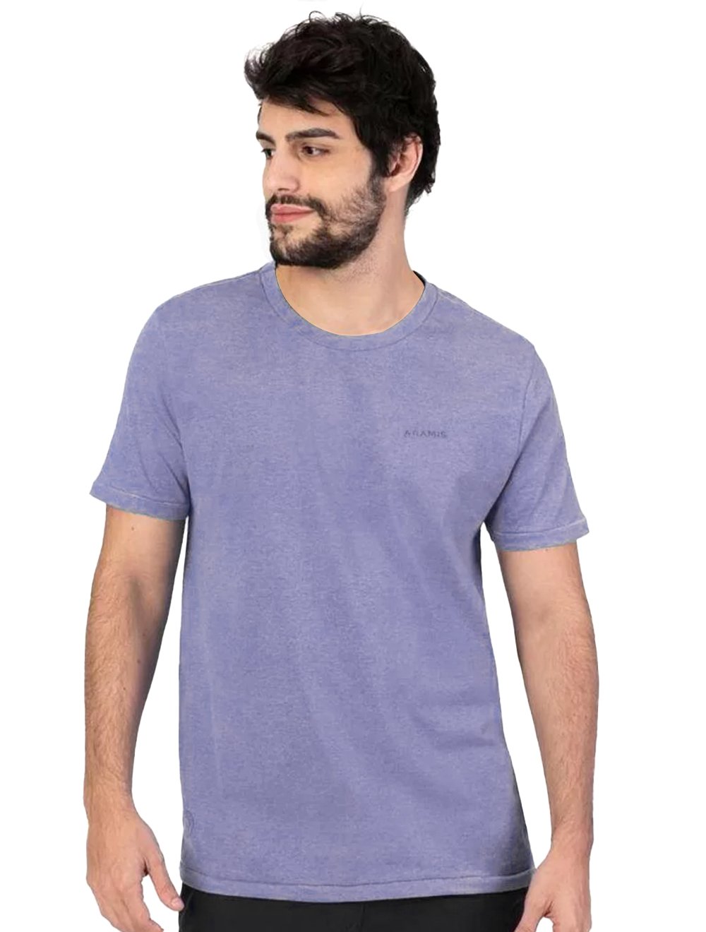 Camiseta Aramis Masculina Tingimento Eco Lisa Azul Mescla