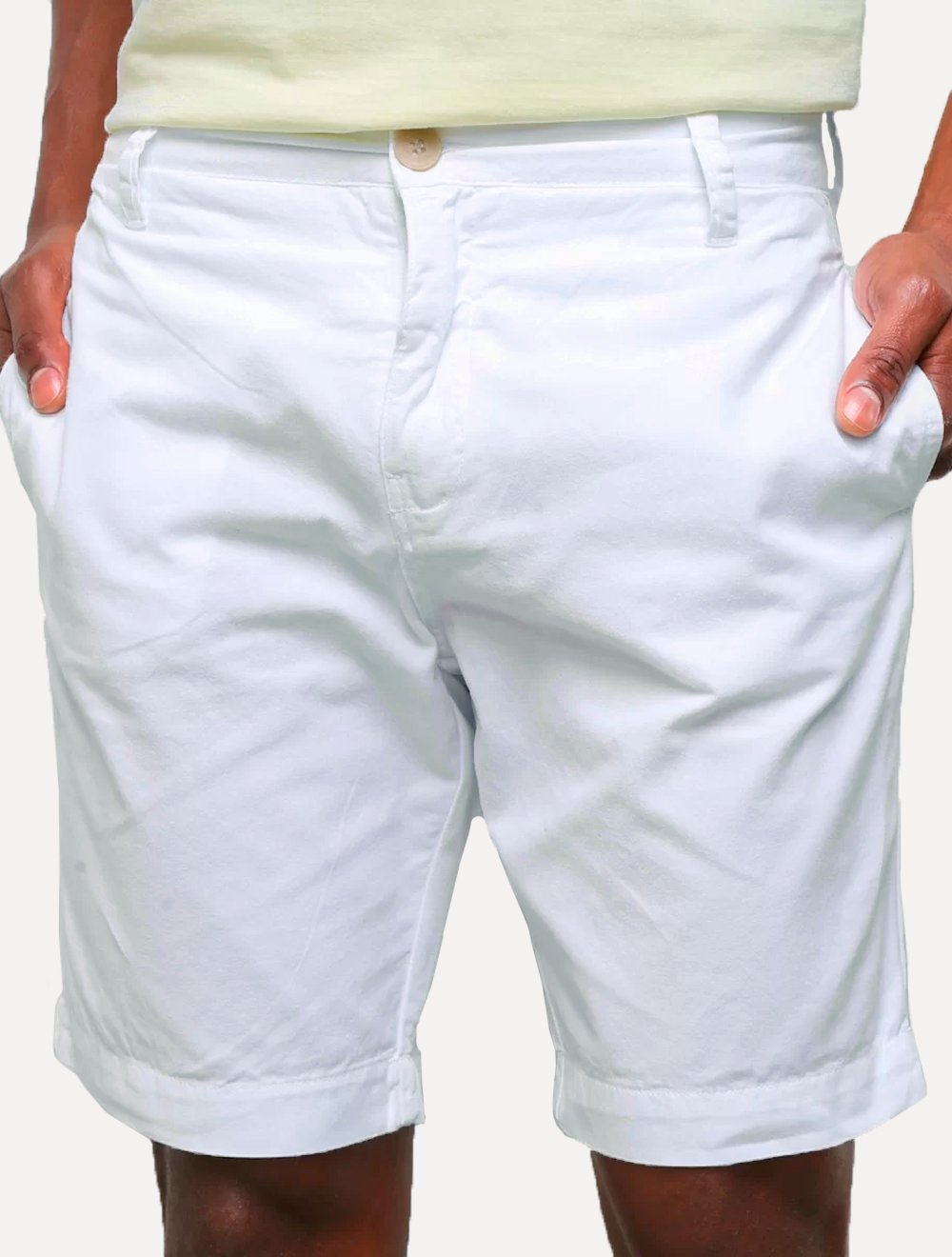 Bermuda Calvin Klein Masculina Sarja Chino Pockets Branca