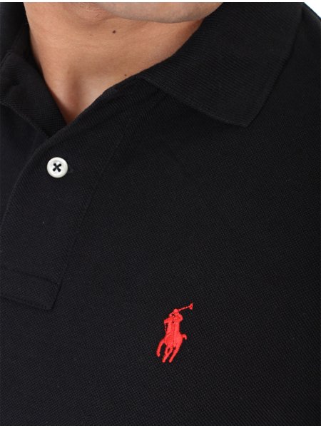 Polo Ralph Lauren Masculina Custom Fit Red Logo Preta