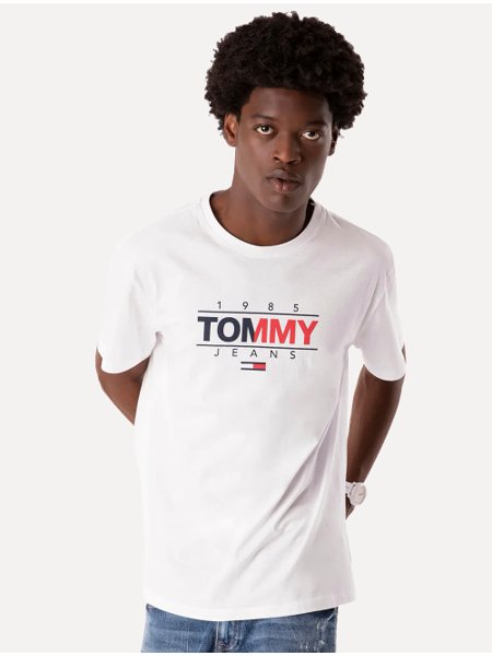 Camiseta Tommy Jeans Masculina 1985 American Original Branca